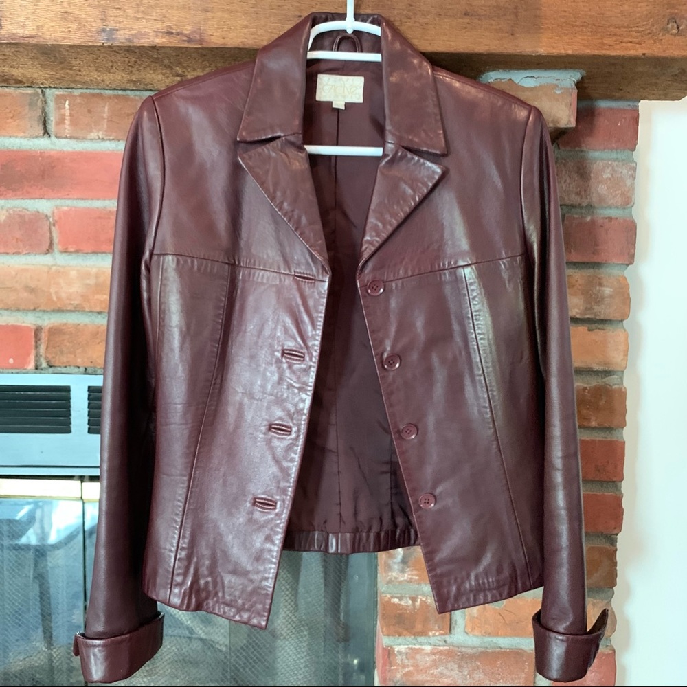 Vintage 100% Leather Jacket, Cache Size 6